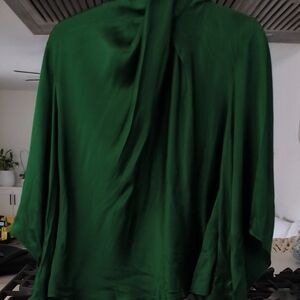 Elegant Green Satin Blouse